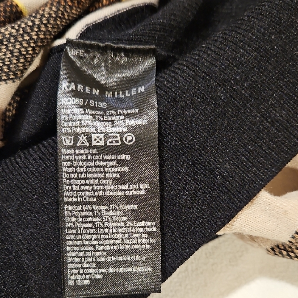 KAREN MILLEN STRIPED SNAP CARDIGAN SIZE 3 - Picture 10 of 11